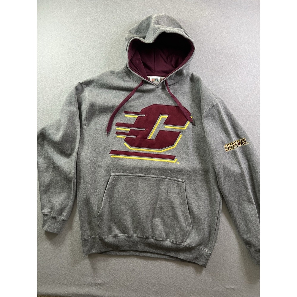 Central Michigan Chippewas Unisex‎ Large Embroidered Team Logo Pullover Hoodie